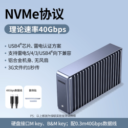 绿联 m2固态硬盘盒适用雷电4/5/USB4macmini扩容8TB移动外接盒m.2