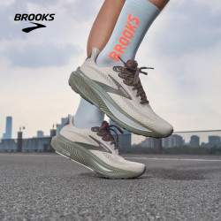 BROOKS GHOST幽灵17 跑鞋男女款缓震运动跑步鞋 男款 卡其灰/棕色/灰橄榄 45.5