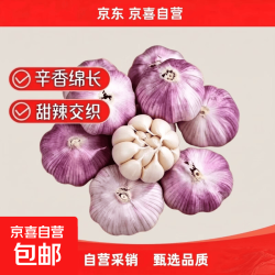 京喜自营金乡大蒜大蒜带皮新鲜干蒜源头直发包邮 净重5斤5.0-5.5公分