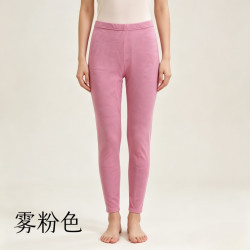 宜而爽 秋冬款女士保暖裤贴片线裤衬裤女款无痕休闲舒适保暖打底裤防寒 粉色  XL