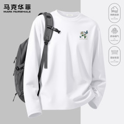 马克华菲 重磅纯棉长袖T恤衫男士