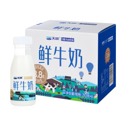 天润 新疆产地 鲜牛奶3.8g优质蛋白 巴氏杀菌鲜奶 低温奶210g*6瓶