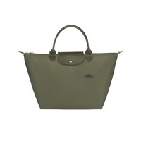 LONGCHAMP 女包织物刺绣款环保短柄手提饺子包1623919