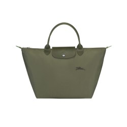 LONGCHAMP 女包织物刺绣款环保短柄手提饺子包1623919