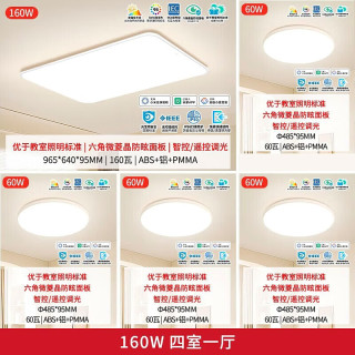 雷士 LightingLED普瑞全光谱吸顶灯小白灯简约奶油风客厅卧室灯具智能RGO-白雪 荐四室一厅