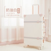 SF 复古行李箱女2026新款20寸旅行登机密码皮箱子母万向轮拉杆箱