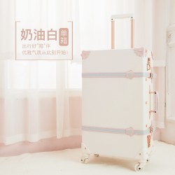 SF 复古行李箱女2026新款20寸旅行登机密码皮箱子母万向轮拉杆箱