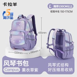 卡拉羊 初高中生大容量书包防下坠减负超轻多隔层双肩背包
