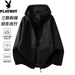 PLAYBOY 男士夹克 黑色 XL 单衣