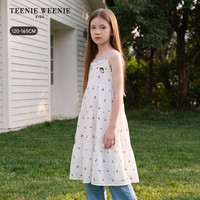 TEENIE WEENIE Kids小熊童装26年新款女童纯棉满印樱桃吊带连衣裙 米白色 130 c