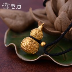 老庙黄金 1080000930 祥云葫芦足金项链