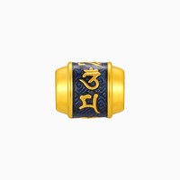 移动端：潮宏基 国色足金转运珠黄金串珠5D硬金鎏彩锦鲤六字真言发财送礼