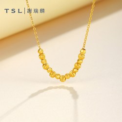 谢瑞麟 黄金项链5G工艺足金手饰金珠套链女士新品计价黄金X5868