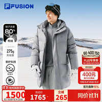 FILA FUSION 斐乐情侣中长款羽绒服2026冬季新款宽松保暖连帽外套
