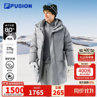 FILA FUSION 斐乐情侣中长款羽绒服2026冬季新款宽松保暖连帽外套