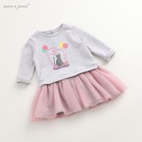 marc & janie 春装 女童卫衣连衣裙网纱拼接裙子82029A