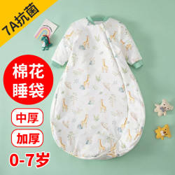 婴儿棉花睡袋秋冬新生儿防踢睡袋秋冬加厚宝宝睡袋防踢睡袋0-7岁
