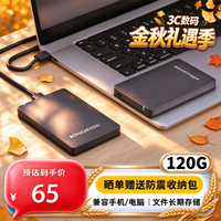 黑甲虫 KINGIDISK) 120GB USB3.0 移动硬盘  H系列 2.5英寸 磨砂黑 简约便携商务伴侣 内置加密软件 H120
