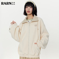 RA&RN 热爱如你摇粒绒立领拉链外套女2026春装新款保暖休闲运动开衫夹克 杏色 S