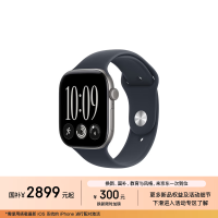 国家补贴：苹果 Watch Series 12 智能手表 GPS版 46mm 海军蓝色运动型表带 深空灰