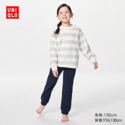 优衣库 童装男童女童摇粒绒套装/长袖488951 02 浅灰色 160