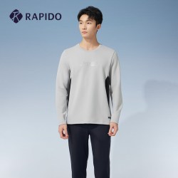 Rapido 睿必度男士提花拼接圆领商务休闲时尚舒适卫衣长袖衫