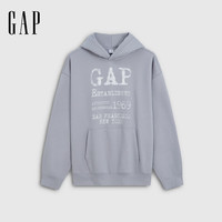 Gap 男女装秋美式潮流印花连帽加绒宽松卫衣