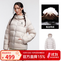 骆驼 户外短款羽绒服秋冬新款高蓬防风保暖抗静电大朵鸭绒面包服 橡木灰，男女同款，A35WR28002 L
