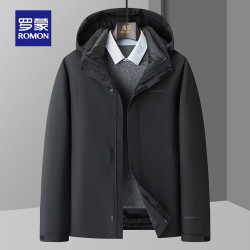 罗蒙 一衣多穿羽绒服男冬新款中青年可拆卸内胆鹅绒加厚保暖