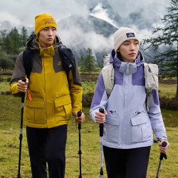 伯希和 户外加绒冲锋衣女新款三合一男秋冬防风保暖登山服
