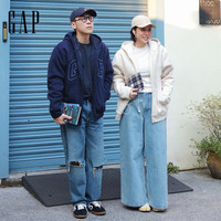 Gap 000910111 仿羊羔绒宽松连帽卫衣 米色 M
