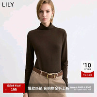 LILY 2026冬新款简约堆堆领休闲百搭通勤套头长袖T恤打底衫内搭女
