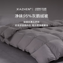 霞珍 95鹅绒被子 轻音保暖双人被芯 适宜室温10-15℃ 冬被-220*240cm-填充1100g 冬被