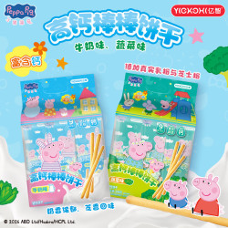 亿智 小猪佩奇高钙儿童手指饼干磨牙棒宝宝零食儿童棒棒饼0反式脂肪酸 216g牛奶味*1袋