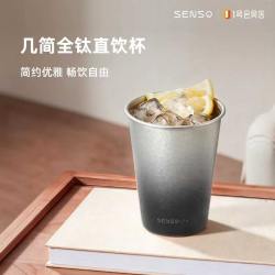 1号会员店 单层纯钛牛奶杯  神秘黑