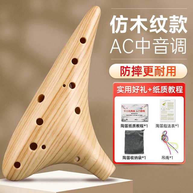 移动端：PTNOKA 陶笛12孔AC中音初学入门中小学生专用十二孔防摔树脂陶笛C调陶埙