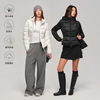 AOT安欧兔蚂蚁腰缎面泡芙收腰羽绒服女修身短款外套