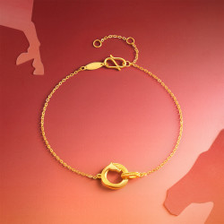 周六福 金环灵驹 黄金手链 A0723470 约2.26g 16+3cm