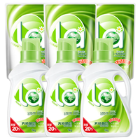 La 洗衣液天然植皂皂液无添加温和洁净不刺激 1L*3瓶+500ml*3袋