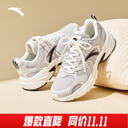 安踏 OG800丨运动鞋女鞋网面复古休闲鞋女2026透气轻便软底跑鞋