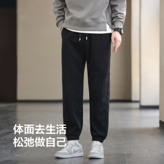 Hodo 男士加绒发热灯芯绒束脚休闲裤