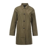 Barbour 女士格纹图案双面穿尖领系扣直筒中长款风衣外套