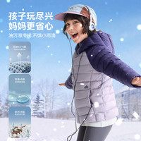 安奈儿 童装男女童短款羽绒服2026冬新款 迷迭紫 160