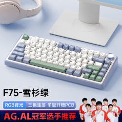 狼蛛 F75客制化三模机械键盘无线蓝牙办公游戏电竞专用侧刻键帽