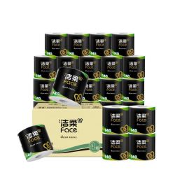 洁柔 有芯卷纸 黑Face4层140克*30卷（1.1/卷）+赠品*1件