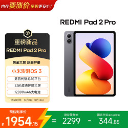 小米 REDMI 红米 Pad 2 Pro 12.1英寸 平板电脑（2560*1600、高通跷龙 7s Gen4、8GB、256GB、WiFi版、深灰色）