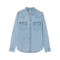 Levi's李维斯 美式复古工装风 浅蓝色 M 女士牛仔衬衫