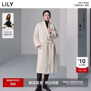 88VIP、今日必买：LILY 大师大衣羊毛混纺青果领双面呢毛呢外套女长款