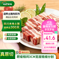 七环牧场 漫养土猪带皮五花肉块 1kg*2