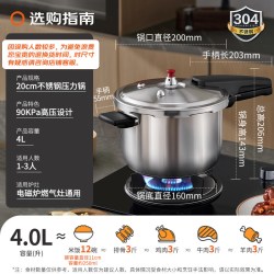 爱仕达 304不锈钢六保险 高压锅